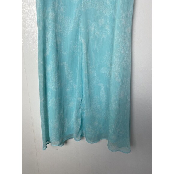Chaps Mini Dress Aqua Turquoise Women's Size S-4 Chiffon Bow Tie Sleeveless - Picture 11 of 13